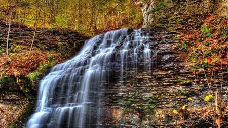 Tiffany Falls - drop, colorful, ontario, beautiful, autumn, flowing, lovely