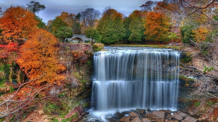 Websters Falls - ontario, autumn, flowing, beautiful, colorful, drop, cascade