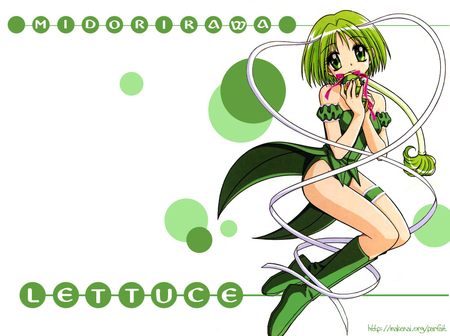 Mew Lettuce - anime, lettuce, mew mew power, tokyo mew mew, mewmew, green, bubbles, porpoise, other