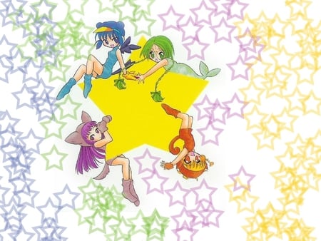 Tokyo Mew Mew-Mews Mews of the Stars! - lettuce, pudding, stars, mint, tokyo mew mew, bird, other, porpoise, mew mew power, dog, anime, monkey, zakuro