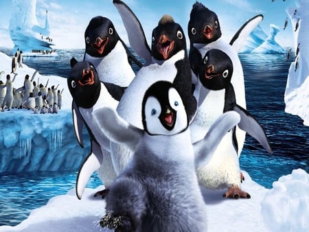 Happy feet - penguin, animal, cute, movie, ice, happy feet, snow