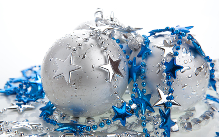 Christmas Balls - new year, beauty, xmas, magic, photography, magic christmas, christmas decoration, happines, balls, silver, pretty, decorations, silver ball, holiday, stars, merry, ball, lovely, christmas, silver balls, happy new year, christmas balls, star, merry christmas, wishes, blue, christmas stars, beautiful, hope, colors, decoration, happy