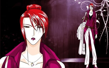 Chic - chic, anime, purple, red head