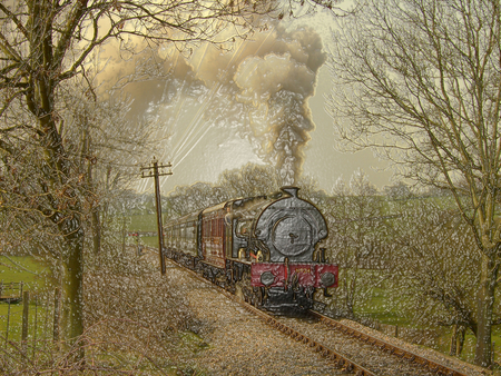 Steam Train - winter, tenterden bank, steam train, kent and east sussex railway