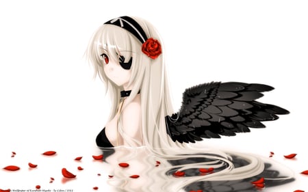 Rozen Maiden - vector, sexy, girl, eye patch, wings, anime girl, rozen maiden, cool, cilou, anime, cute