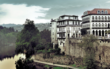 Amarante Portugal - amarante, clouds, trees, beautiful, city, buildings, architecture, portugal, river, nature, sky