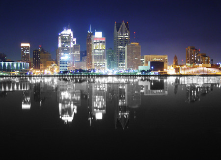 City Reflections - reflections, water, lights, photography, cities, sky