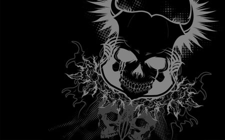 BlackOut Skull - black, skulls