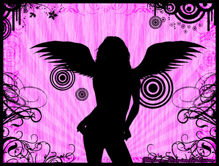 Vector Angel - purple, vector, black, angel