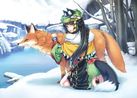 Fox Goddess - anime, goddess, fox, mystic, divinity, deity, miracle