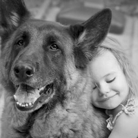 Dog and Little Girl