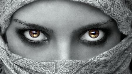 concealed beauty - woman, special, beauty, eyes, photography, veiled, concealed, beautiful, photoshop