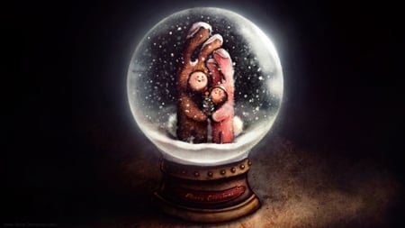 Christmas globe - family, cute, abstract, christmas