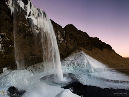 ice fall - fall, earth, ice, water