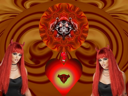 Devilish Desires - eye candy, collage, 3d, fractal, abstract