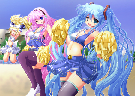 Hatsune,Luka & Rin - vocaloids, miku, porrist, loli