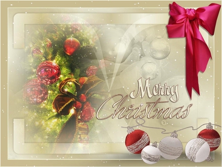 BAUBLES & BOWS - christmas, bows, decorations, baubles