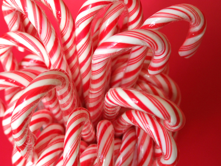 Candy Canes - candy, cane, christmas, red