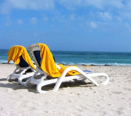 Miami Beach - sky, beach, miami beach, seasandsreclinerchairswallpapernature, miami, enjoyment