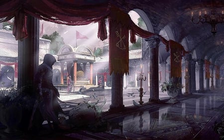 Altair - spy, assassin, assassins creed, video game, environment, altair, fantasy, cg, ubisoft, hd, game, adventure, concept art, action