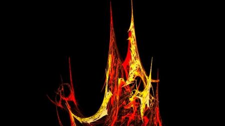 Castle - art, abstract, red, graphics, gold