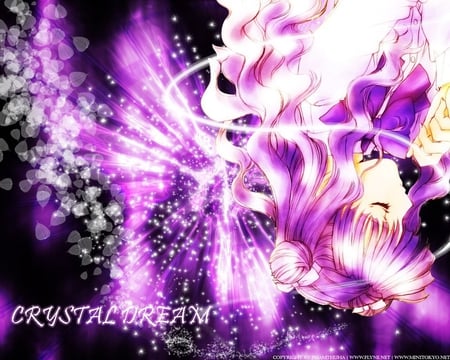 Crystal Dream - crystal, purple, sleep, alone, angel dust, beautiful, anime, dream