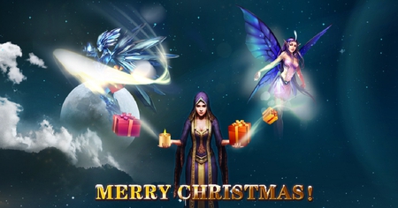 Merry Christmas from Fairy-Planet - lady, planet, pixie, gift, merry christmas