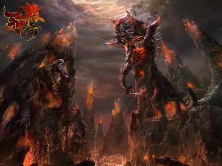 Hell - creature, cgi, hell, warrior, fire