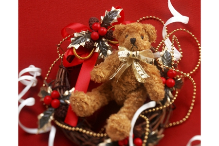 cute teddy bear - nice, stuff, toys, bear, red, funny, cute, christmas