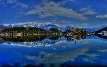 Lake Bled - slovenia, beautiful, blue, deep, hdr, julian alps