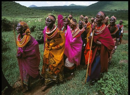 Massai - peoples, beautiful, staff, beads, colourful, tribe, robes, traditional, culture, africans, headdress, tribal