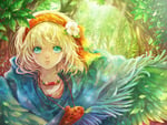 Anime girl in the forest