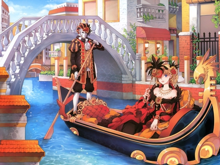 Anime romance - doll, friend, fantasy, boat, love, anime, girl, couple