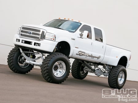 Full Custom - swampers, white, ford, 05