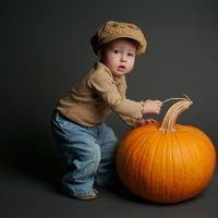 Boy with a pumpkin