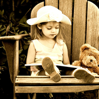 Cute girl with a teddy bear