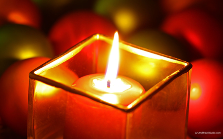 Christmas flame - flame, glow, candle, red, light, gold, christmas