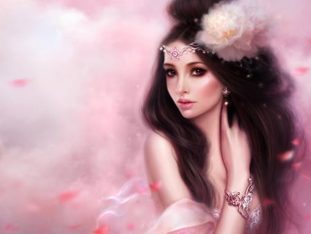 Fantasy girl - woman, girl, fantasy, pink