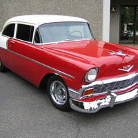 1956 chevy red & white