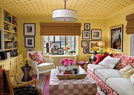 Yellow Family Room. - style, lounge, chair, sofa, room, interior design, couch