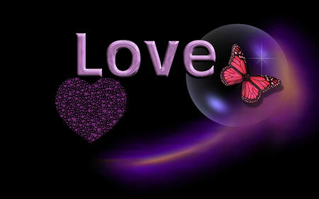 ❀ღ*•.��.•*❖❀ love & butterfly❀ღ*•.��.•*❖❀ - butterfly, wp, love, purple