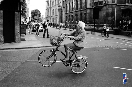 Life is beautiful - advertisement, black and white, bicycle, funy