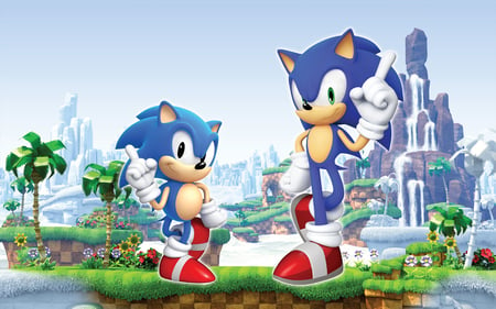 sonic - manga, game, anime, cartoon, sonic, blue, cute, video