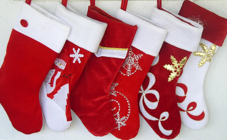 Holiday stockings - bows, fur, xmas, stockings, white, pretty, holiday, hanging, snowman, swirls, soft, gold, christmas, star, merry christmas, red, seasonal