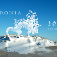 Snow dragon in the frozen dunes