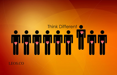 Think Different - heart, different, leos co, figure, think, orange, stick, message, awesome, stick figure, think different