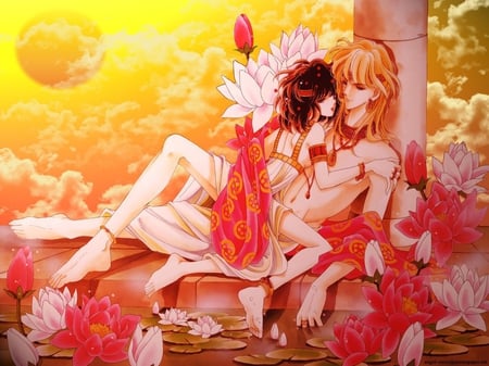 Private Bath - woman, slave, hot, sun, anatolia story, white, amazing, anime, desert, red river, handsome, sexy, king, heaven, beautiful, bath, red, flower