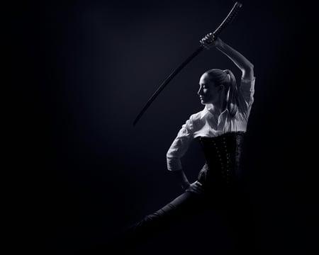 ~~~ - photography, fight, bw, sword, beauty, martial arts