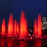 Fountains and church