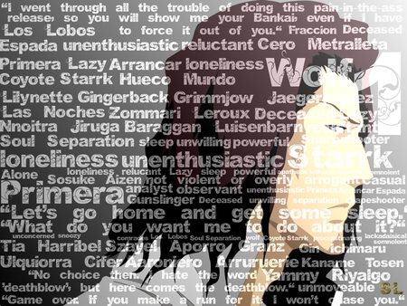 Coyote Starrk - anime, coyote starrk, arrancar, coyote stark, starrk, bleach, stark, words, espada